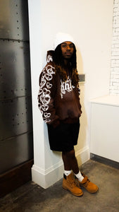 Brown Peace and Love Hoodie