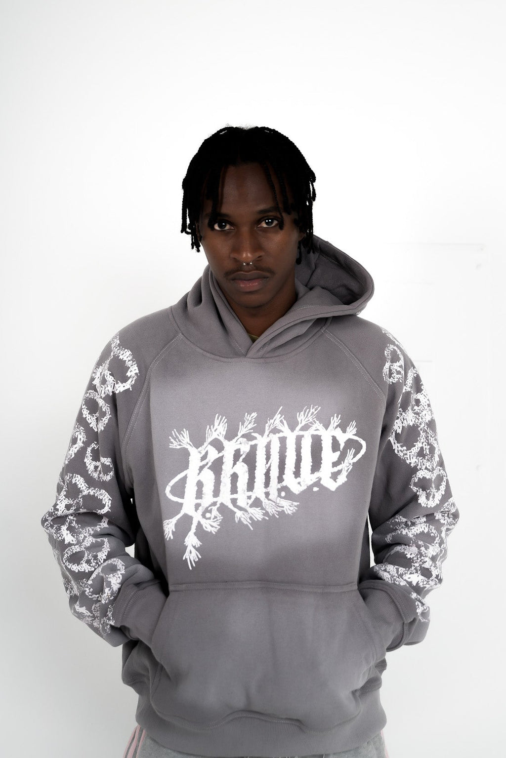 Grey Peace and Love Hoodie