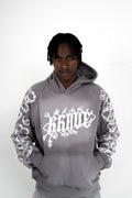 Grey Peace and Love Hoodie